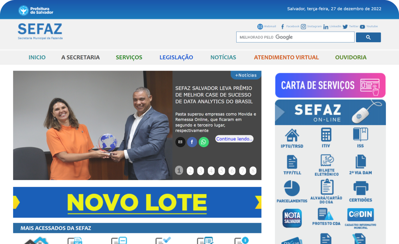 Antes — Portal SEFAZ